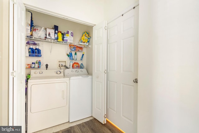 5170 William Colin Ct, Centreville, VA 20120 - washroom featuring washer and dryer and dark wood-style floors