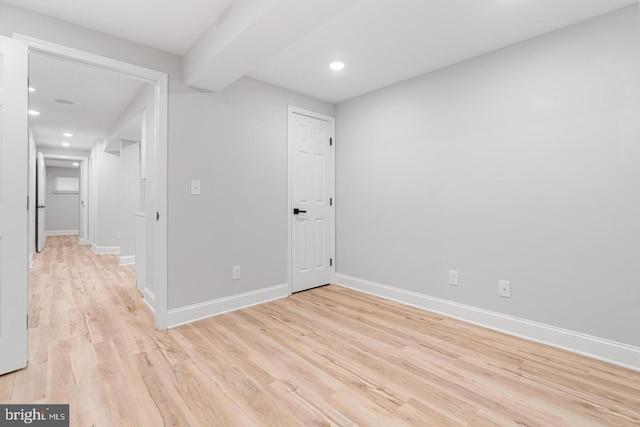 2132 E Federal St, Baltimore, MD 21213 - unfurnished room with light wood-style flooring, baseboards, and recessed lighting