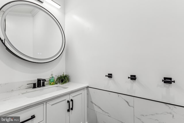 13128 Kahns Rd, Manassas, VA 20112 - bathroom with vanity and ornamental molding