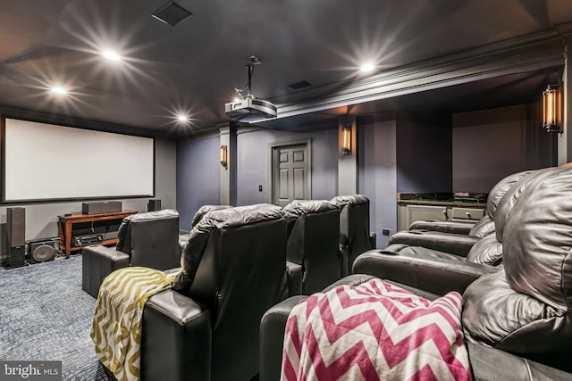 13128 Kahns Rd, Manassas, VA 20112 - cinema featuring recessed lighting, carpet, and crown molding