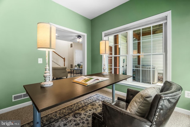 6249 Auburn Leaf Ln, Alexandria, VA 22312 - office space with baseboards, carpet, and ceiling fan