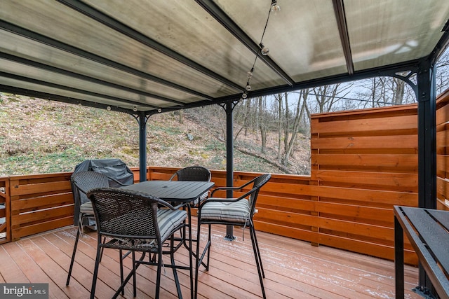 125 S Main St, Mahanoy City, PA 17948 - wooden deck with outdoor dining area