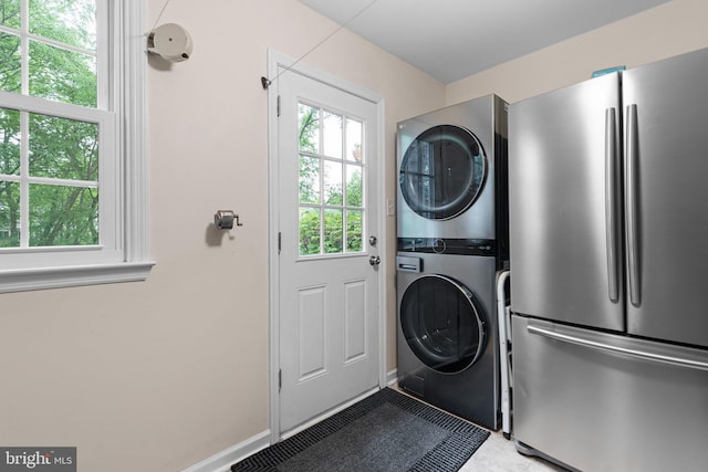 207 Wilshire Ln, Newark, DE 19711 - washroom with estacked washer and dryer