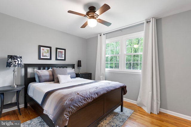 207 Wilshire Ln, Newark, DE 19711 - bedroom with light wood-style flooring, baseboards, and a ceiling fan