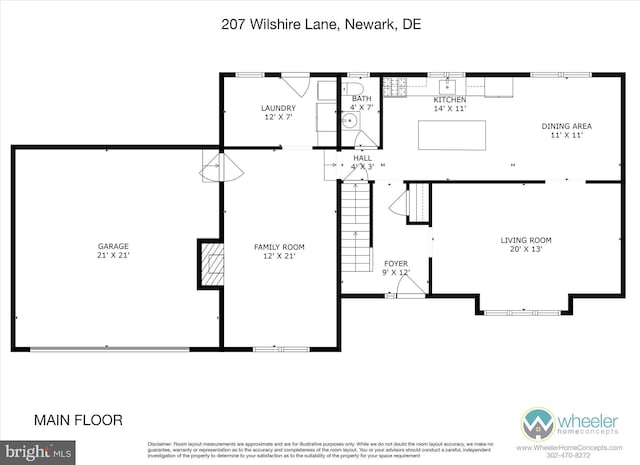 207 Wilshire Ln, Newark, DE 19711 - floor plan / room layout