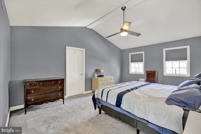 29 Colorado Ave, Sinking Spring, PA 19608 - carpeted bedroom with lofted ceiling, baseboards, and a ceiling fan
