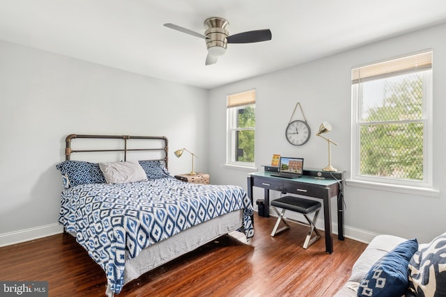 202 E Lafayette Ave, Baltimore, MD 21202 - bedroom featuring wood finished floors, baseboards, and ceiling fan