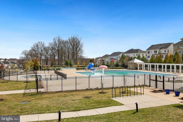 13304 Windy Meadow Ln, Silver Spring, MD 20906 - community pool with a residential view and a water slide