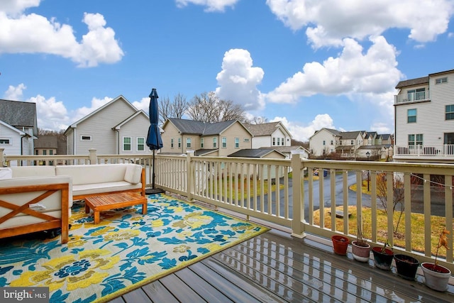 13304 Windy Meadow Ln, Silver Spring, MD 20906 - wooden deck with a residential view and outdoor lounge area