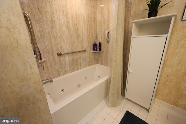 508 Limerick Cir Unit 402, Lutherville Timonium, MD 21093 - bathroom with tile patterned floors and a combined bath / shower with jetted tub