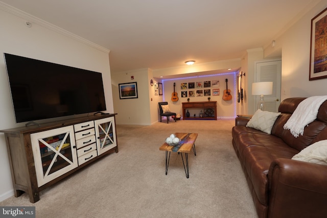508 Limerick Cir Unit 402, Lutherville Timonium, MD 21093 - carpeted living room with crown molding and baseboards