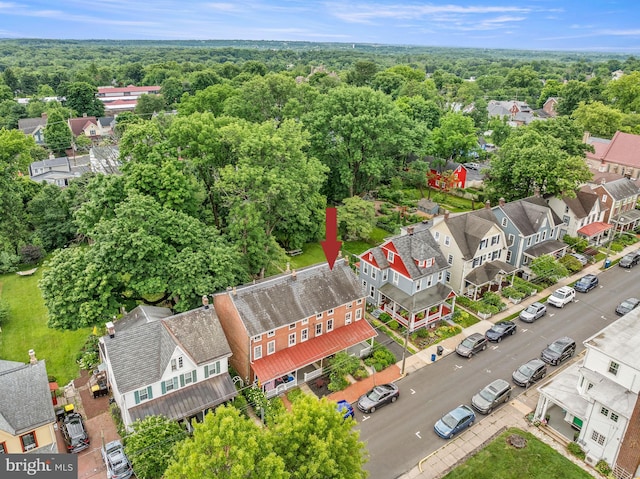 124 E Oakland Ave, Doylestown, PA 18901 - aerial perspective of suburban area featuring a heavily wooded area