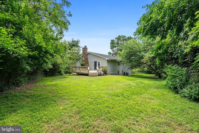 23359 Patuxent View Rd, Lexington Park, MD 20653 - view of green lawn with a deck
