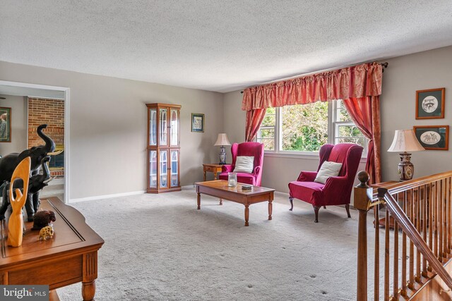 23359 Patuxent View Rd, Lexington Park, MD 20653 - sitting room featuring a textured ceiling, carpet, and baseboards