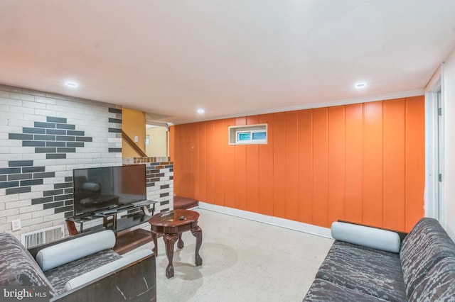 224 University Blvd E, Silver Spring, MD 20901 - living area with finished concrete floors and recessed lighting