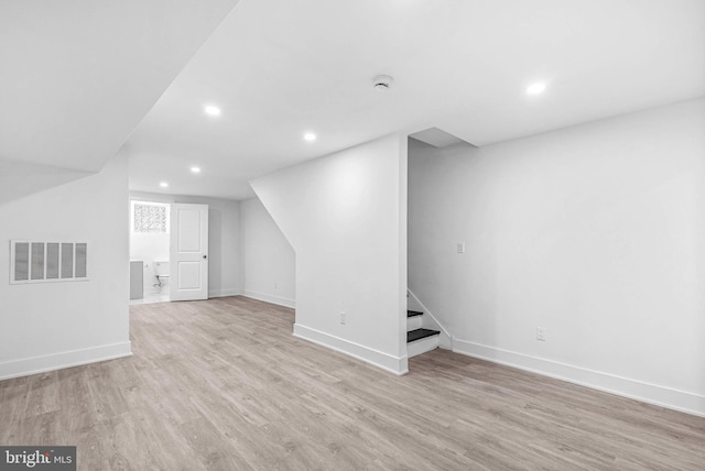 10 W Pomona St, Philadelphia, PA 19144 - additional living space featuring light wood-type flooring, recessed lighting, stairway, and baseboards