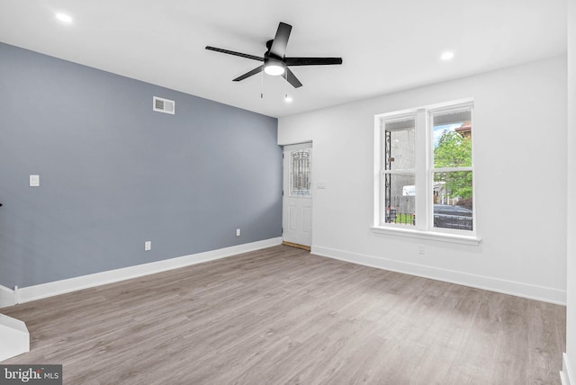 10 W Pomona St, Philadelphia, PA 19144 - spare room with ceiling fan, wood finished floors, baseboards, and recessed lighting