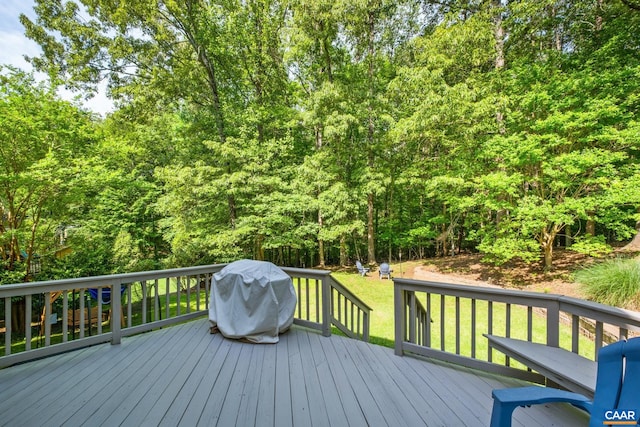1902 English Oaks Cir N, Charlottesville, VA 22911 - wooden terrace featuring area for grilling and a lawn
