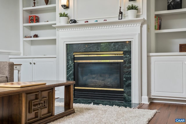 1902 English Oaks Cir N, Charlottesville, VA 22911 - detailed view of wood finished floors, a fireplace, and built in features