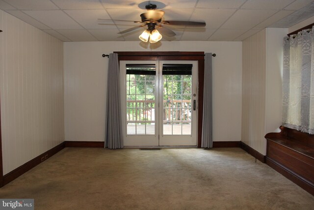 5077 Lincoln Hwy W, Thomasville, PA 17364 - carpeted spare room featuring a paneled ceiling, ceiling fan, and baseboards