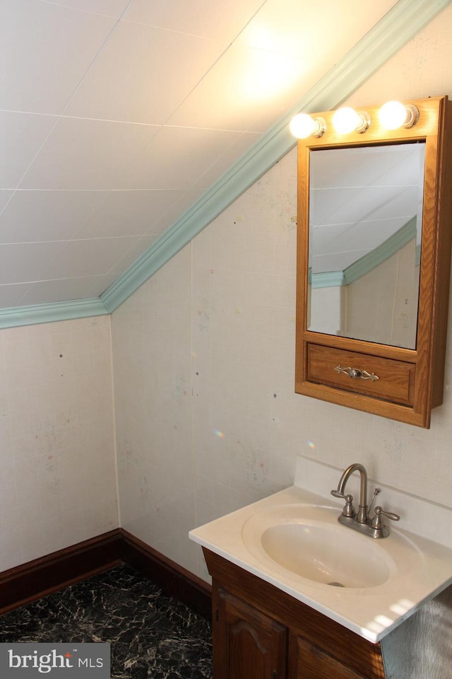 5077 Lincoln Hwy W, Thomasville, PA 17364 - bathroom featuring vanity and marble look tiles