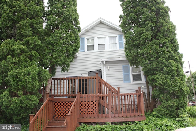 5077 Lincoln Hwy W, Thomasville, PA 17364 - rear view of house featuring stairs and a wooden deck