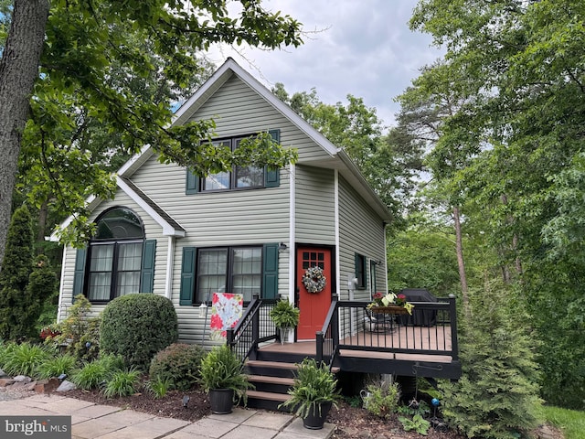 240 Dogwood Dr, Romney, WV 26757 - view of front facade with a wooden deck
