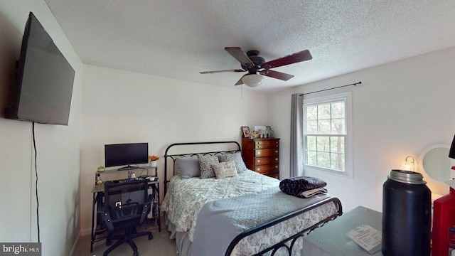 240 Dogwood Dr, Romney, WV 26757 - carpeted bedroom with a textured ceiling and ceiling fan