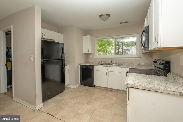 4 Corvas Ct, Sewell, NJ 08080 - kitchen featuring black appliances, a sink, white cabinets, and light countertops
