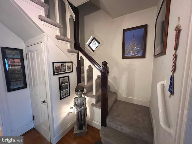 460 Baltimore St, Gettysburg, PA 17325 - stairway featuring wood finished floors and baseboards