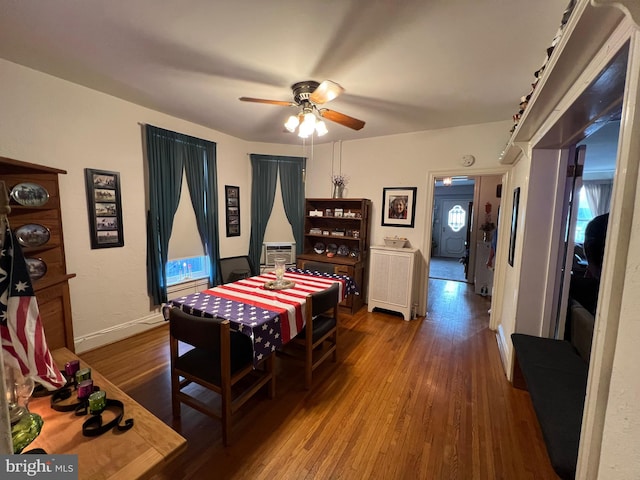 460 Baltimore St, Gettysburg, PA 17325 - dining area with a ceiling fan, wood finished floors, and baseboards