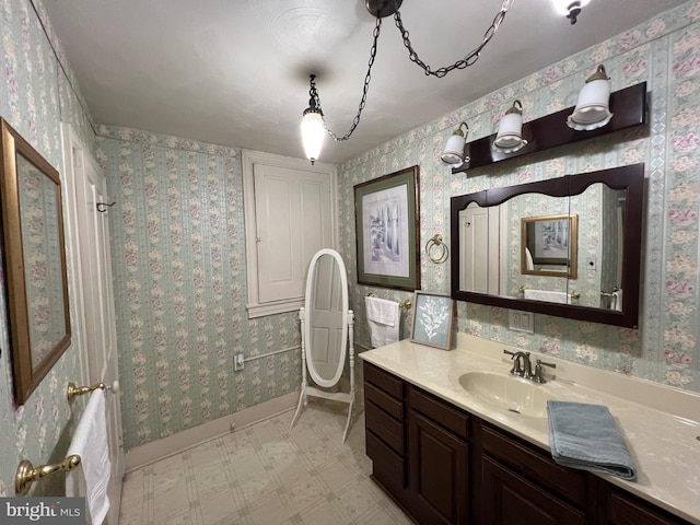 460 Baltimore St, Gettysburg, PA 17325 - bathroom with vanity, tile patterned floors, and baseboards