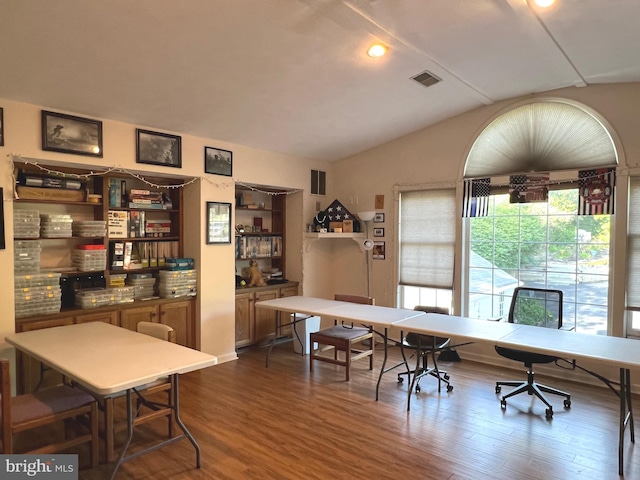 460 Baltimore St, Gettysburg, PA 17325 - home office featuring lofted ceiling and dark wood finished floors