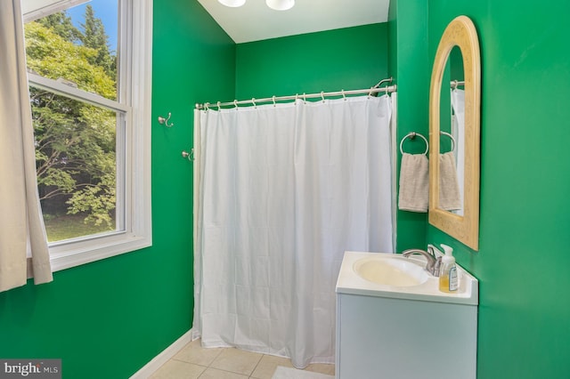 7536 Marks Ave, Nottingham, MD 21236 - bathroom featuring tile patterned flooring, vanity, and a shower with curtain