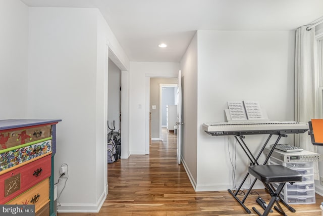 7536 Marks Ave, Nottingham, MD 21236 - hall featuring baseboards, wood finished floors, and recessed lighting