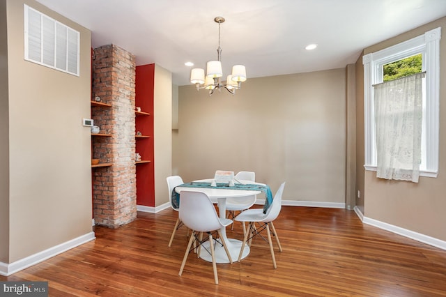 7536 Marks Ave, Nottingham, MD 21236 - dining space featuring a chandelier, wood finished floors, baseboards, and recessed lighting