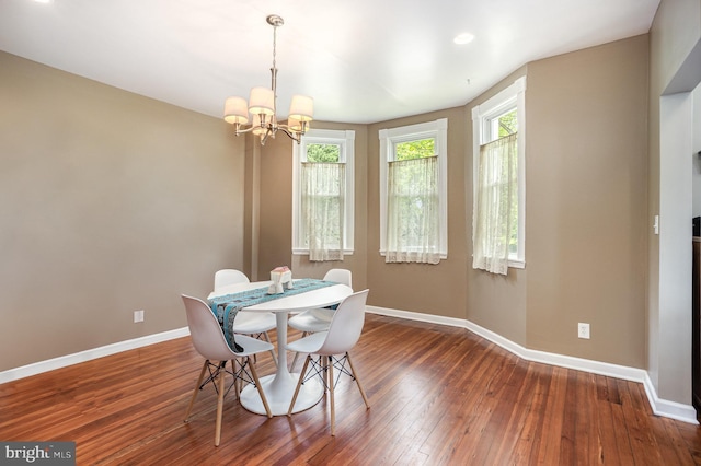 7536 Marks Ave, Nottingham, MD 21236 - dining space featuring baseboards, hardwood / wood-style flooring, and a chandelier