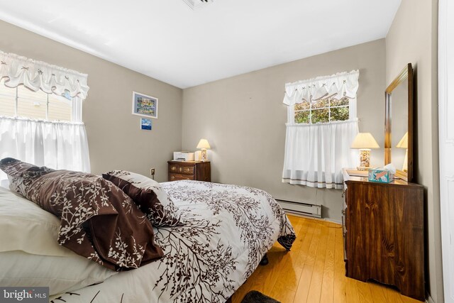 29 Sheffield Pl, Southampton, NJ 08088 - bedroom with multiple windows, hardwood / wood-style floors, and a baseboard radiator
