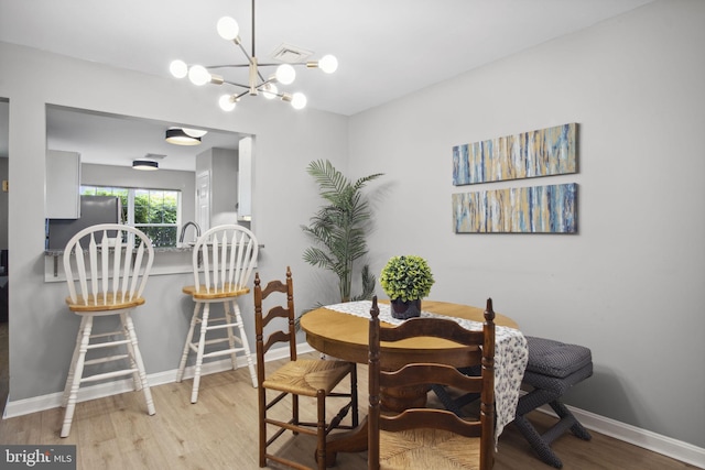 204 Fawn Rdg N, Harrisburg, PA 17110 - dining space featuring wood finished floors and a chandelier