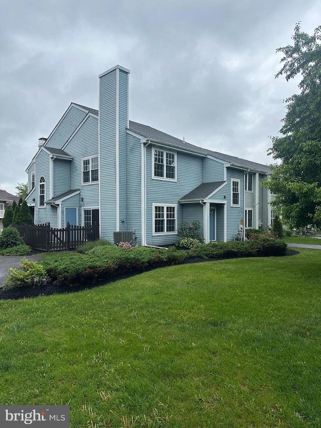 144 Carousel Cir, Doylestown, PA 18901 - view of front facade with a chimney and cooling unit