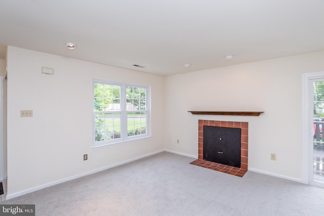 144 Carousel Cir, Doylestown, PA 18901 - unfurnished living room featuring plenty of natural light, carpet, a fireplace, and baseboards
