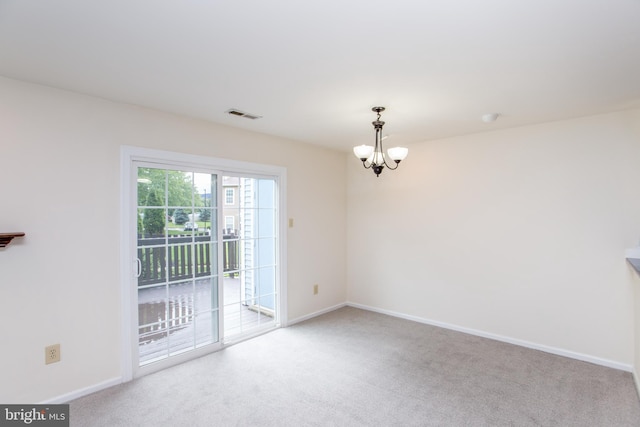144 Carousel Cir, Doylestown, PA 18901 - empty room with a chandelier, carpet floors, and baseboards
