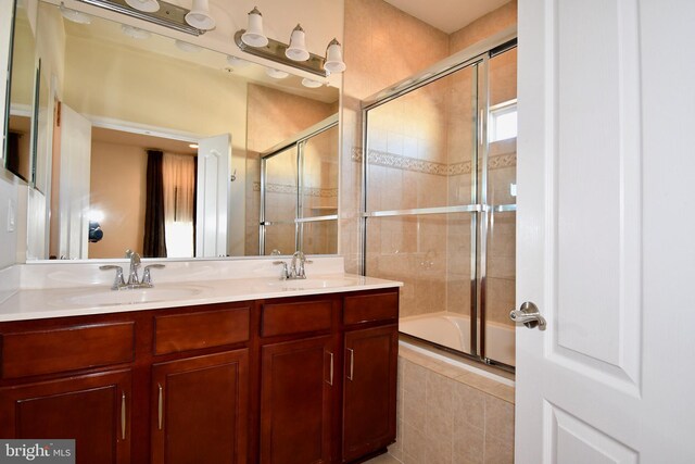 11665 Leesborough Cir, Silver Spring, MD 20902 - bathroom with tiled shower / bath combo and double vanity