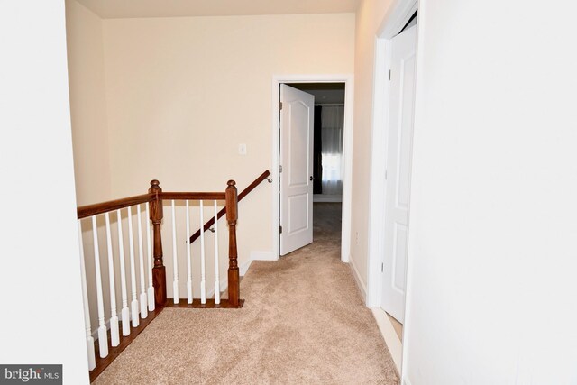 11665 Leesborough Cir, Silver Spring, MD 20902 - hall with light carpet, an upstairs landing, and baseboards