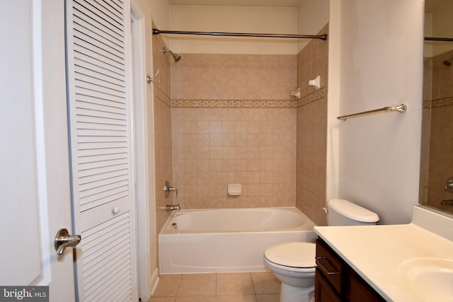 11665 Leesborough Cir, Silver Spring, MD 20902 - bathroom featuring tile patterned flooring, a closet, toilet, vanity, and shower / bath combination