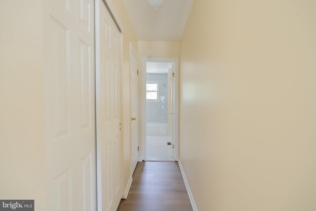 2331 Cambridge Cir, Hatfield, PA 19440 - corridor with dark wood-type flooring and baseboards