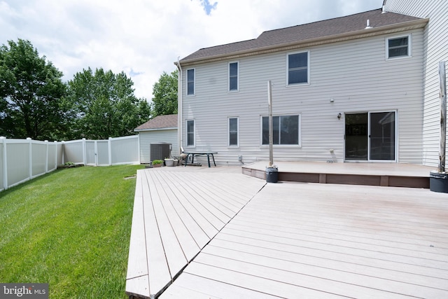 2331 Cambridge Cir, Hatfield, PA 19440 - rear view of house with central air condition unit and a deck