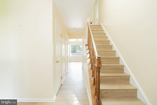 2331 Cambridge Cir, Hatfield, PA 19440 - stairs with wood finished floors and baseboards