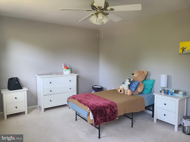 302 Old Lancaster Rd, Devon, PA 19333 - bedroom with light colored carpet, baseboards, and ceiling fan