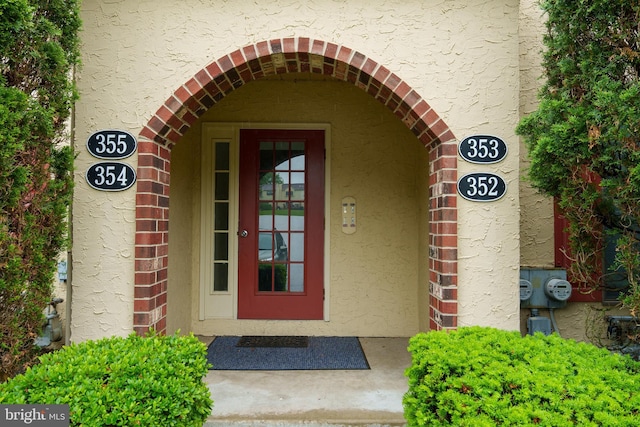 355 Norris Hall Ln Unit 355, Jeffersonville, PA 19403 - doorway to property featuring stucco siding